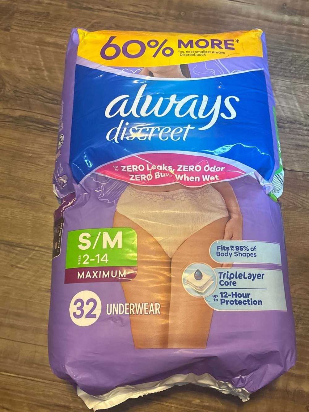 Always Discreet Maximum Absorbency Women’s Briefs - Purple